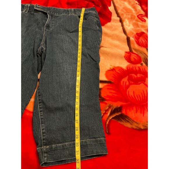 Lane Bryant Blue Jeans Women Sz 20 Short Wide Legged Dark Wash Stretch - Picture 10 of 10